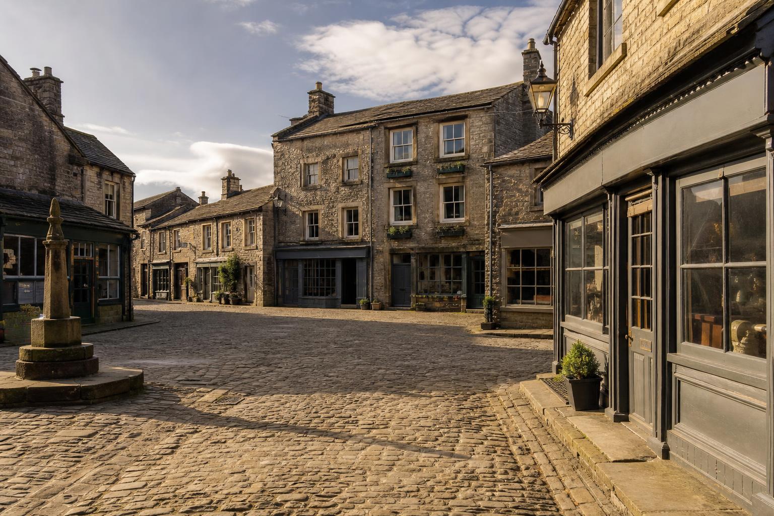 Cobbled market square in Grassington