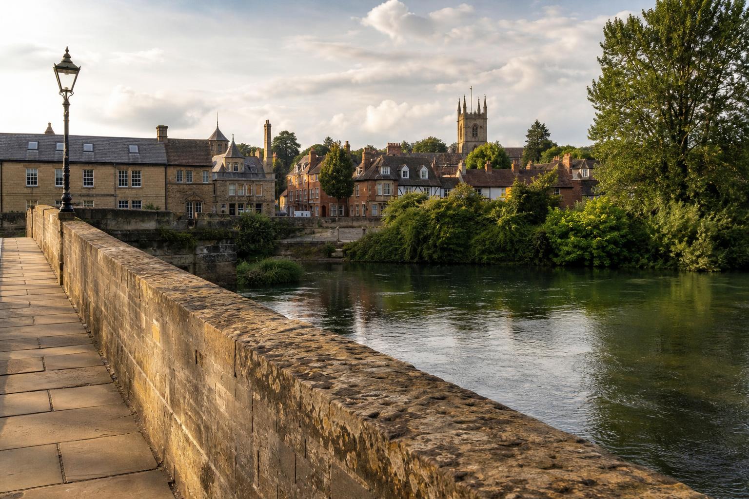 Stone bridge over the River Wye in Bakewell town centre