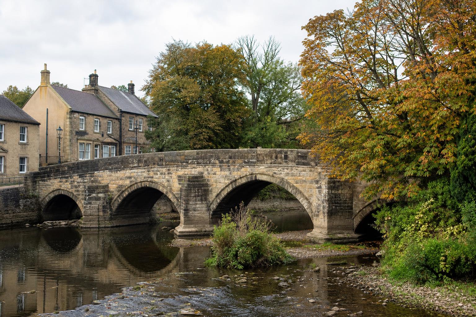 Stone bridge over the River Wye in Bakewell