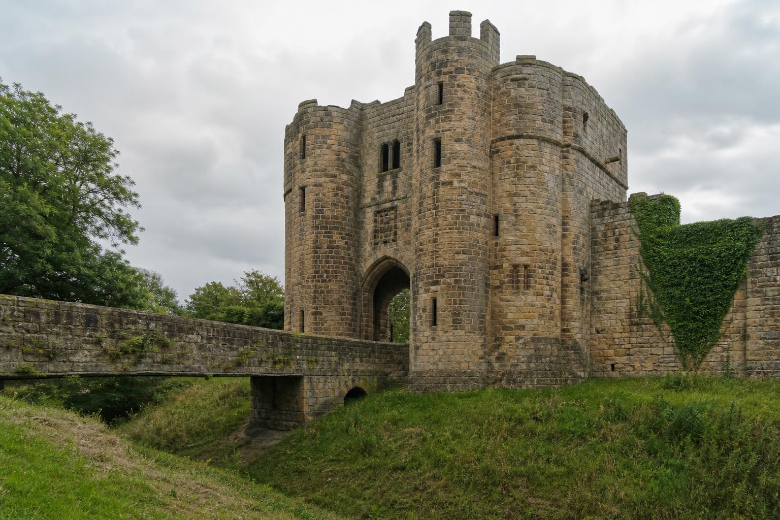 Stone gatehouse of Skipton Castle